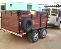 Reboque fazendinha 2 eixos madeira